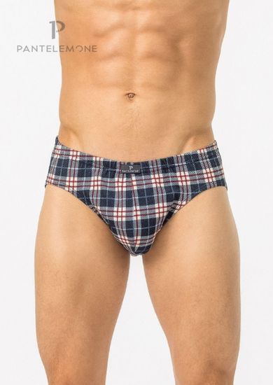 Трусы мужские спорт Pantelemone PMP-252, клетка деним экрю