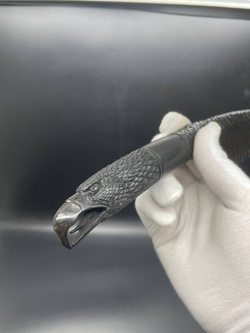 Обсидиановый клинок с рогом африканского буйвола гравировка Орел 29 см