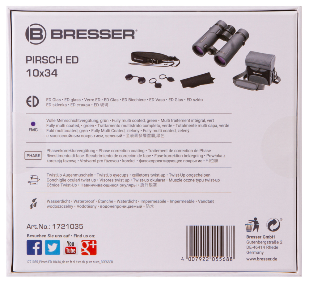 Бинокль Bresser Pirsch ED 10x34