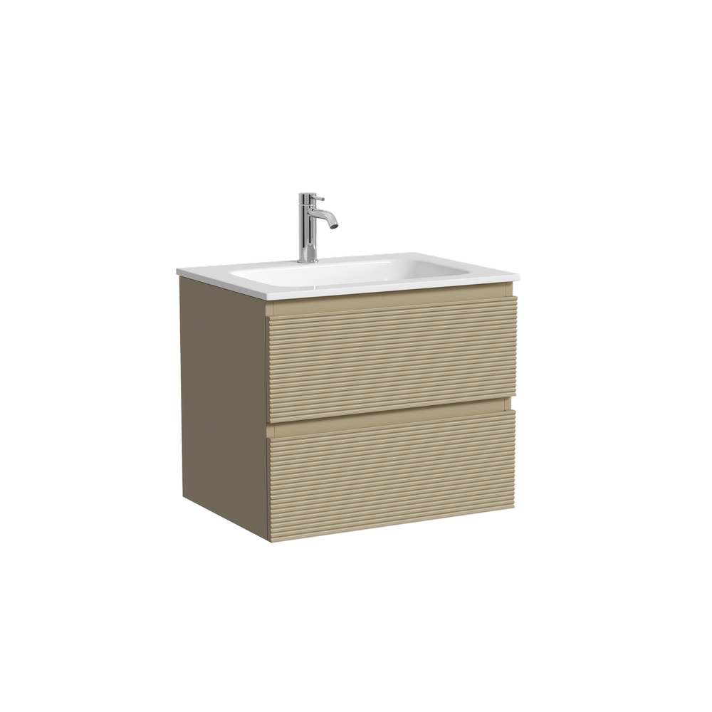 Тумба подвесная SANCOS Folk 590х445х500, c двумя ящиками оснащенными доводчиками, Капучино, арт.FL60CP