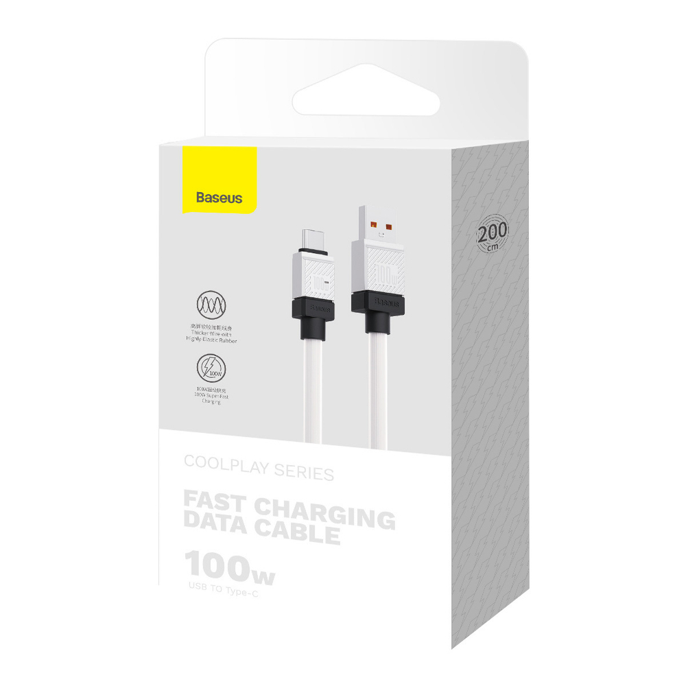 USB-A - USB-C Кабель Baseus CoolPlay Charging+Data 100W 2m - White