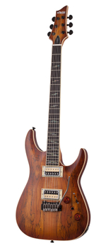 SCHECTER C-1 EXOTIC SPALTED MAPLE Satin Natural Vintage Burst