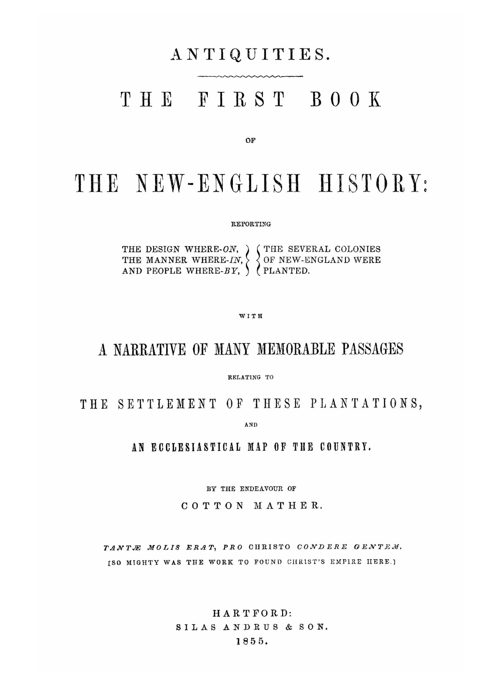 Magnalia Christi Americana | Cotton Mather