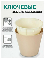 ГОРШОК Д/ЦВЕТОВ LONDON D230ММ 5Л МОЛОЧНЫЙ ШОКОЛАД