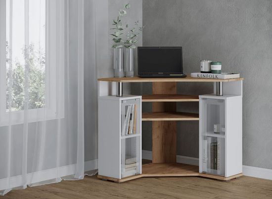 Тумба-ТВ 044 (2у) дуб крафт золотой / белый