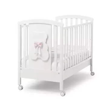 Детская кроватка на колесах Erbesi Dudu White/Rosa