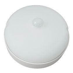 ULW-Q216 12W-4000К SENSOR IP65 WHITE Светильник светодиодный влагозащищенный. с датчиком движения. Круг. Белый свет 4000K. Диаметр 135 мм. Корпус белый. ТМ Volpe