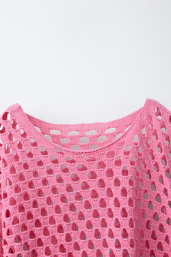 ZARA СВИТЕР С ВЫРЕЗОМ ЛОДОЧКА, РОЗОВАТЫЙ