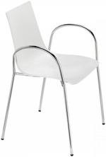 Кресло пластиковое Scab Design Zebra Technopolymer, хром, лен