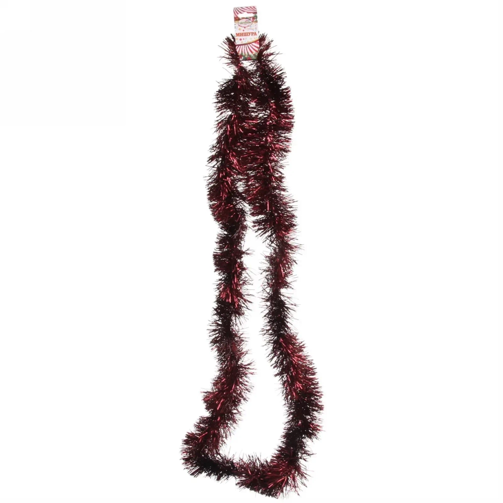 Мишура 2 м 9 см «Матовые искры», Рубин