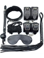 Большой БДСМ-набор из 7 предметов в черном цвете (Цвет: черный)