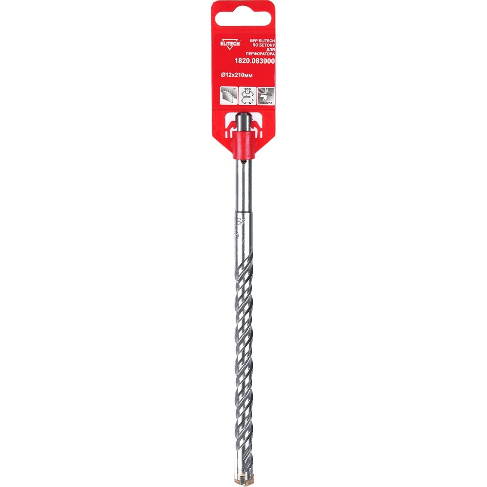 Квадробур ELITECH  SDS + 12*150*210 двойная спираль