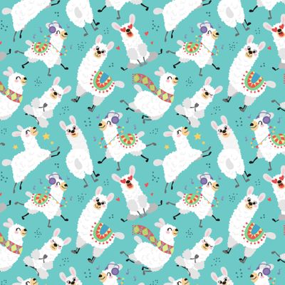 Милые белые ламы на бирюзовом фоне