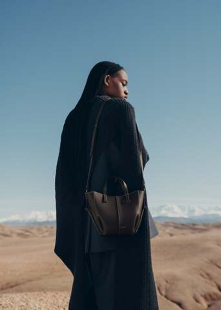 POLENE СУМКА CYME TOTE NANO, ТЕМНО-КОРИЧНЕВЫЙ