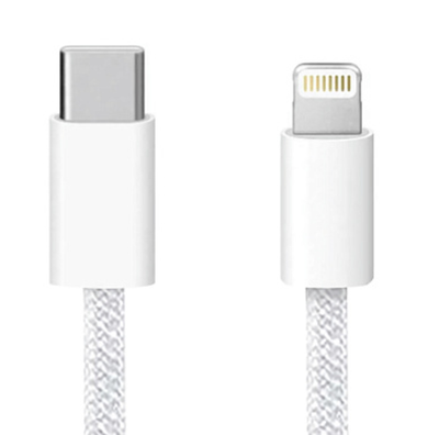 Кабель USB "WALKER" C860, 30W, Type-C-Lightning, поддержка PD, нейлон, белый