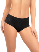 Трусики-макси из микрофибры с кружевными элементами (Размер: M) (Цвет: черный)