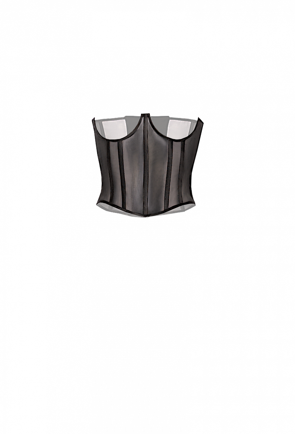 Корсет из органзы чёрное 12-01-21 SS