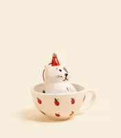 Ёлочная игрушка – Кот в чашке | Александра Маврина