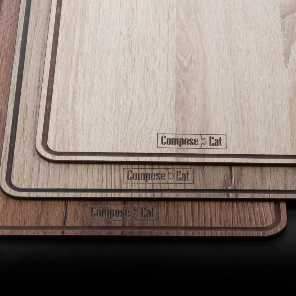 Доска разделочная с желобом 29x20см ComposeEat дуб натуральный