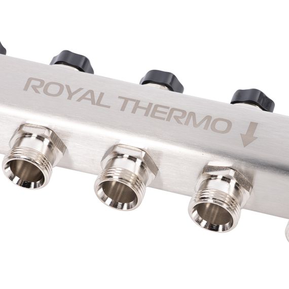 Коллектор Royal Thermo нерж. в сборе универсальный 1 ВР-3/4 НР с автомат. воздухоотвод-ми 4 вых. купить в Москве и Московской области по низкой цене с доставкой по России — (5) Коллектор Royal Thermo нерж. в сборе универсальный 1 ВР-3/4 НР с автомат. воздухоотвод-ми 4 вых. — (5)