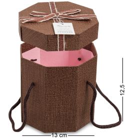 WG-82-C Коробка подарочная «Многогранник» цв.коричневый