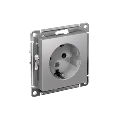 Розетка 1-м СП AtlasDesign 16А IP20 с заземл. механизм алюм. SE ATN000343