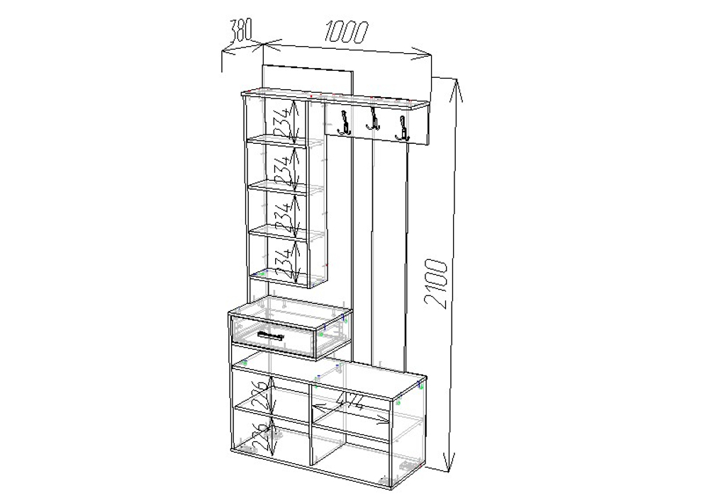 Прихожая ПР11 Табак / Артвуд