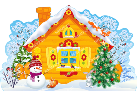 Декорация "Домик в снегу" арт. Ф402-5