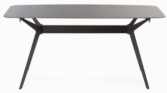 Обеденный стол Scarlet 160х80 черный, ножки сталь, столешница керамика