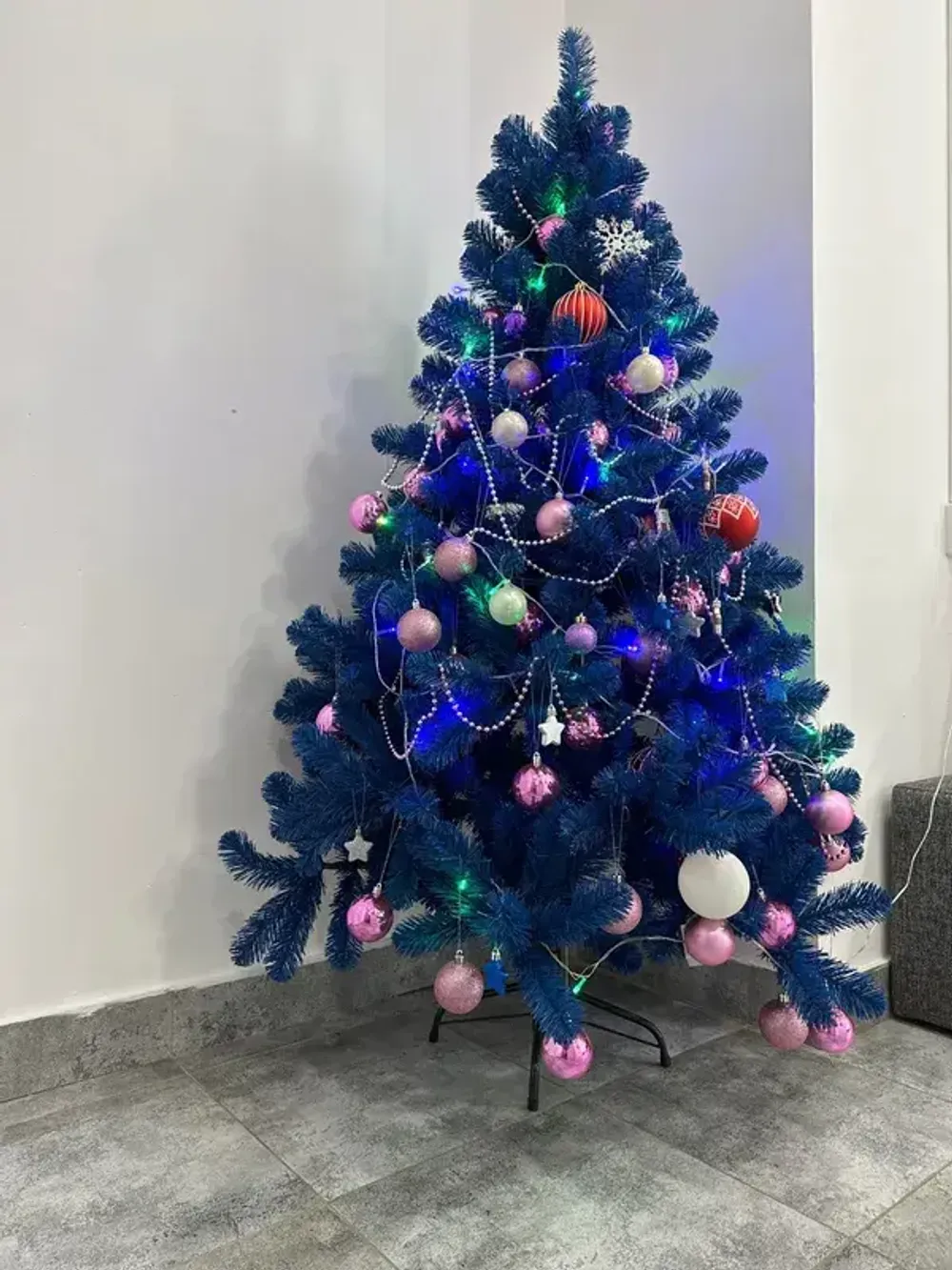 Искусственная синяя елка «Морозная» (пвх) 180 см / 1.8 м