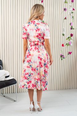 Платье с акварельными цветами из вискозы