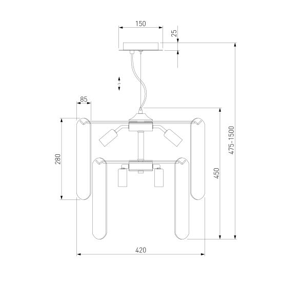 60170/8 / подвесной светильник / золото Smart