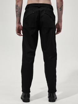 Брюки со вставкой "Коленца". Черные