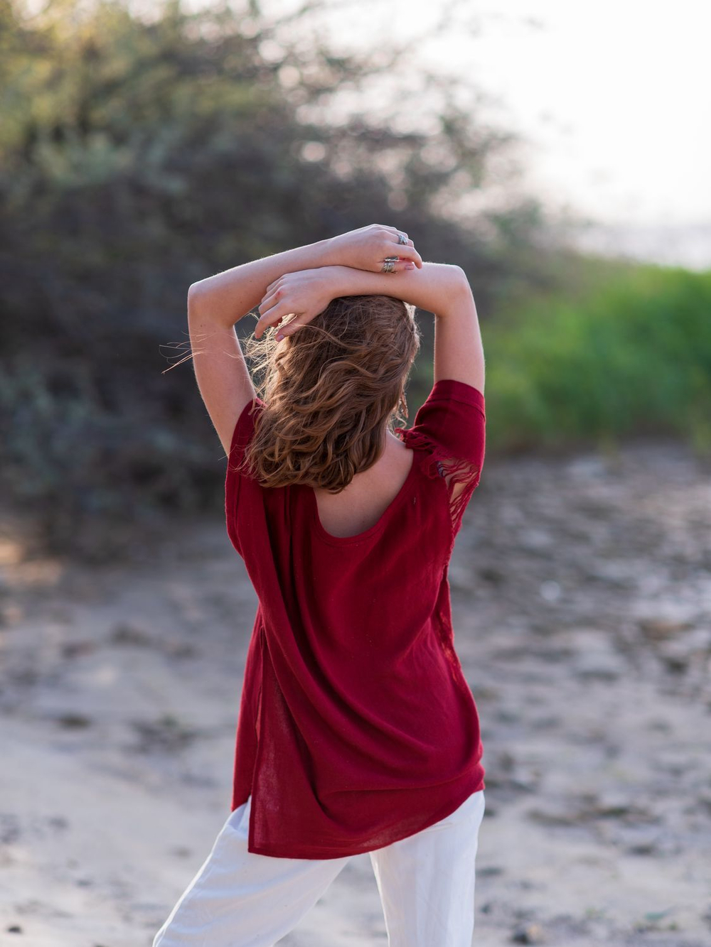 Оверсайз бохо-топ Chintamani (красная охра)