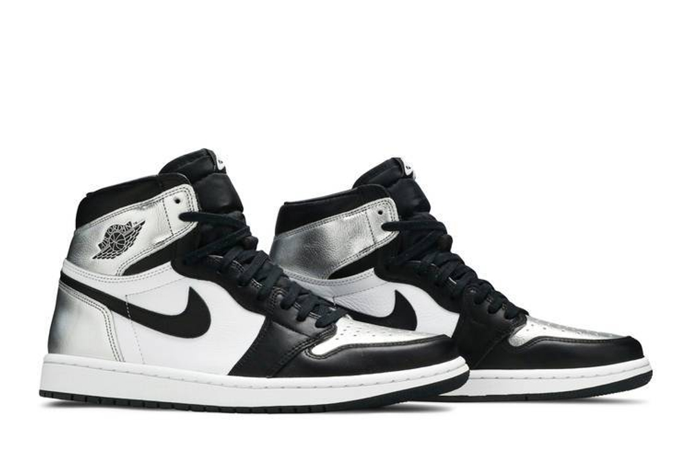 Кроссовки Jordan Air Jordan 1 High Og Retro "Silver Toe" (Женская размерная сетка)