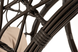 "Венеция" подвесное кресло-кокон из искусственного ротанга, цвет соломенный с бежевой подушкой