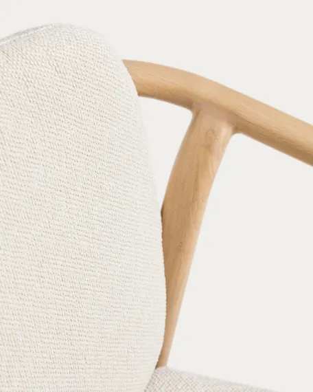 Уличный стул Sirte из алюминия с отделкой под дерево и веревкой цвета экрю