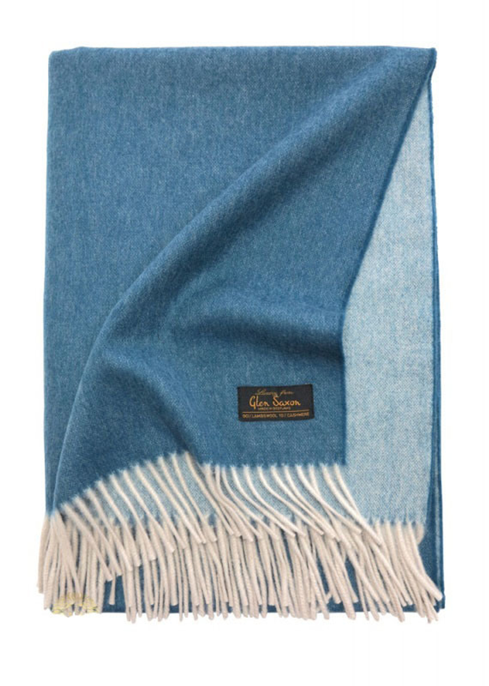 Плед 130х180 Glen Saxon Lamcash Stone-Mid Blue Германия-Шотландия