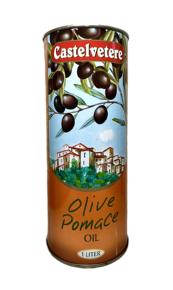 Оливковое масло CASTELVETERE Для жарки (Pomace) Рафинированное в жестяной банке-канистре 1 литр Италия