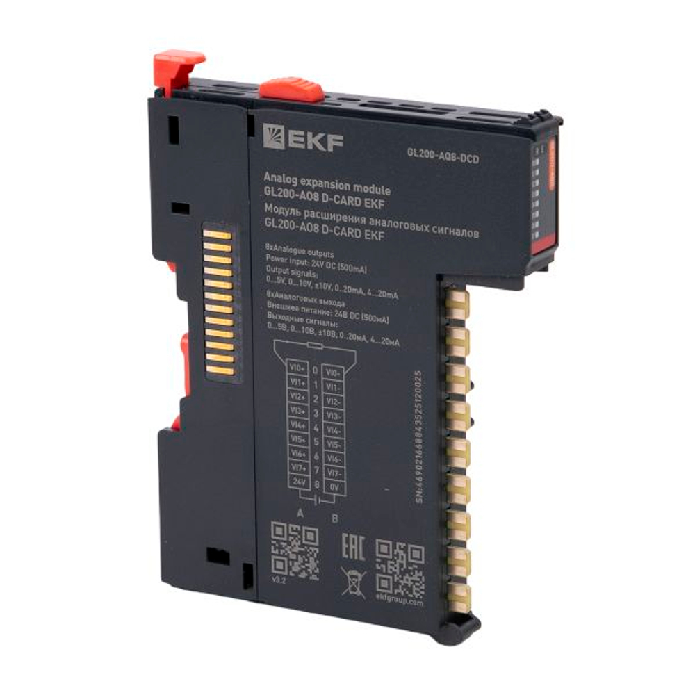 Модуль расширения аналоговых сигналов GL200-AO8 D-CARD EKF