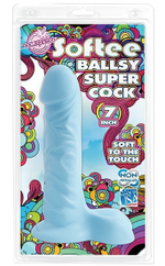 Голубой фаллос SOFTEE с мошонкой