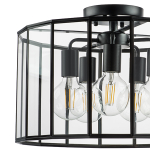 798257 Люстра GENNI 5х40W E27 ЧЕРНЫЙ МАТОВЫЙ/ПРОЗРАЧНЫЙ
