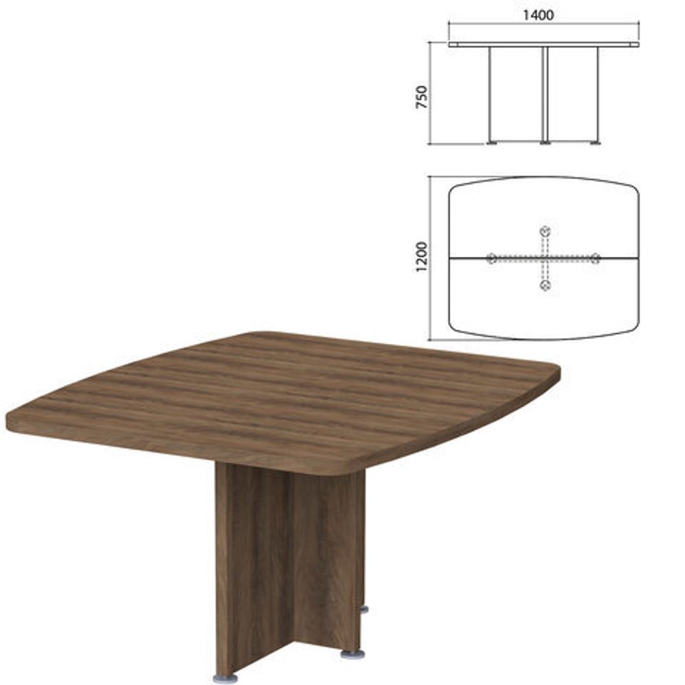 База стола для переговоров &quot;Приоритет&quot;, 1400х1200х750, лагос (КОМПЛЕКТ)