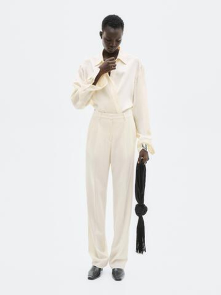 Massimo Dutti Брюки с двойными вытачками - Limited Edition, кремовый