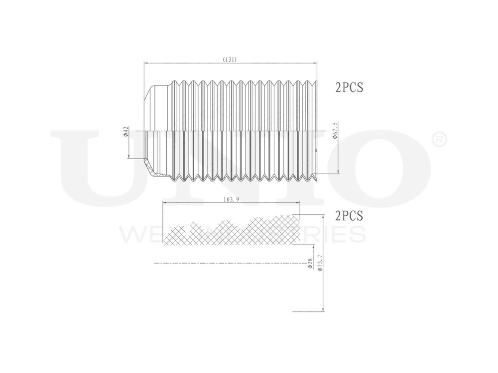 Комплект пыльник и отбойник UNIO DUC-50090