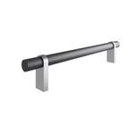 Ручка-трубка 128 S AL черный матовый+хром