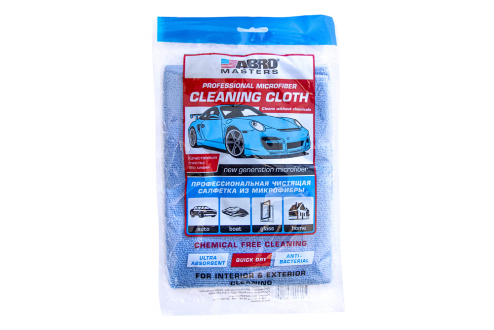 Салфетка протирочная из микрофибры синяя ABRO MASTERS (большая)