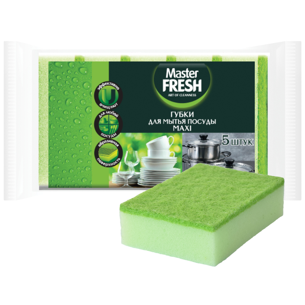 Губки для посуды Master Fresh Maxi 5 шт