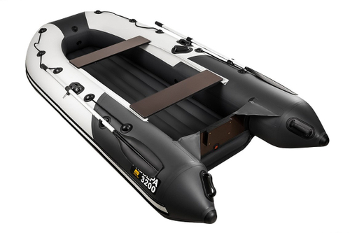 Ривьера 3200 НДНД компакт УСИЛЕННАЯ серый-черный (Лодка пвх под мотор)