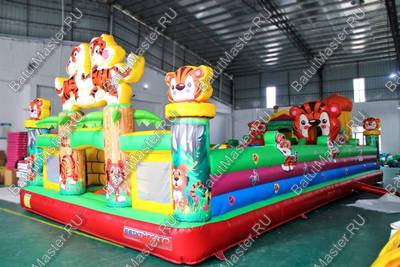 Коммерческий батут "Тигриная страна 2 с низкой горкой" 12*6*3 м